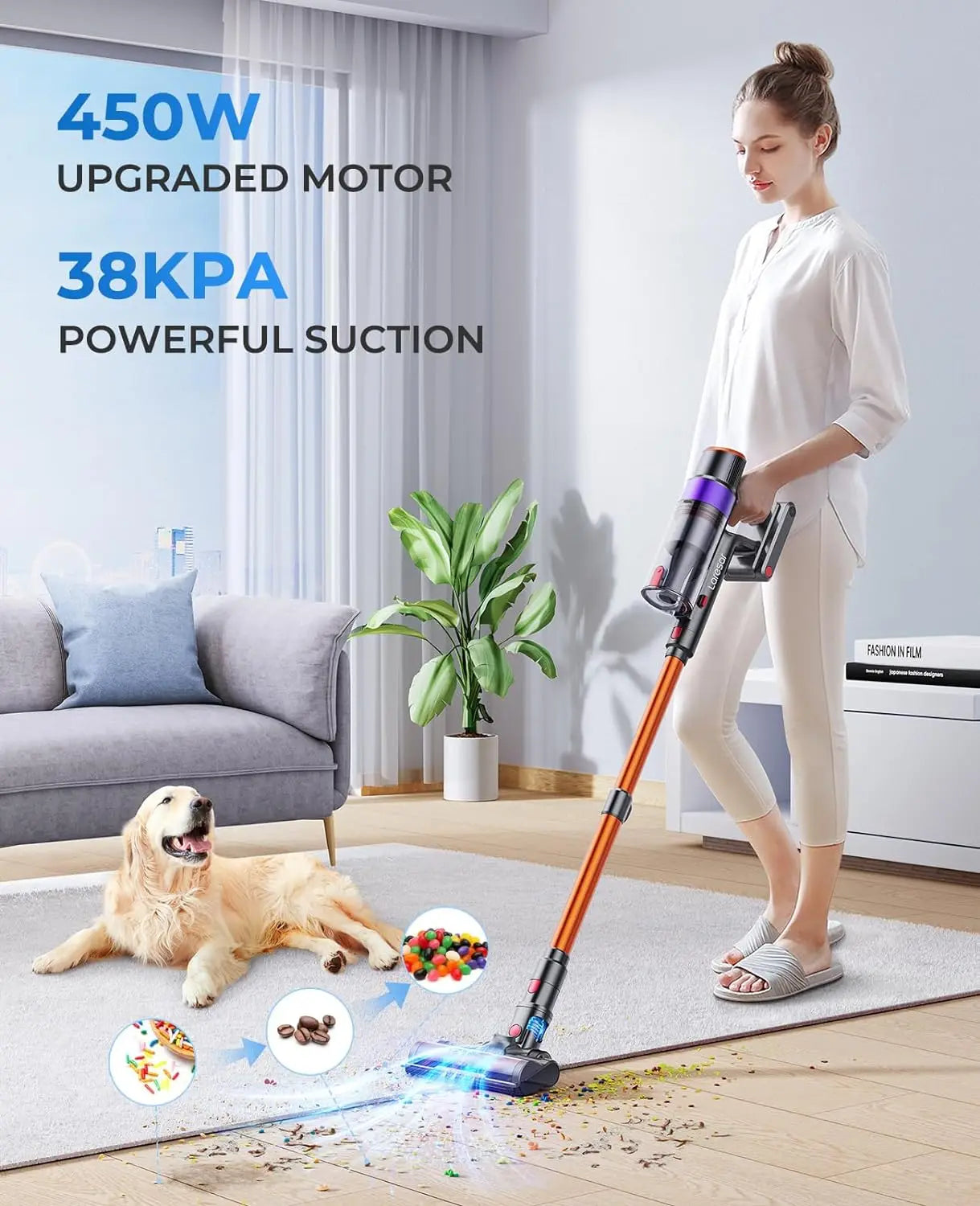 8 Cordless Vacuum Cleaner Handheld Touch Screen