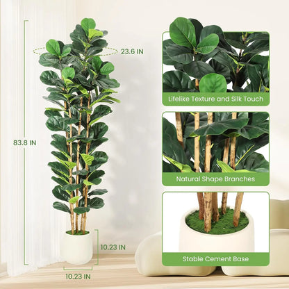Fiddle Leaf Fig Tree with Pot Faux Trees