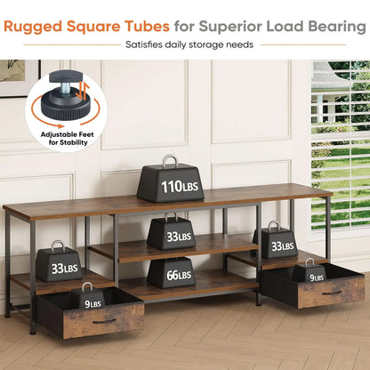 63IN Wooden Stand, Up To 75 Inch TV