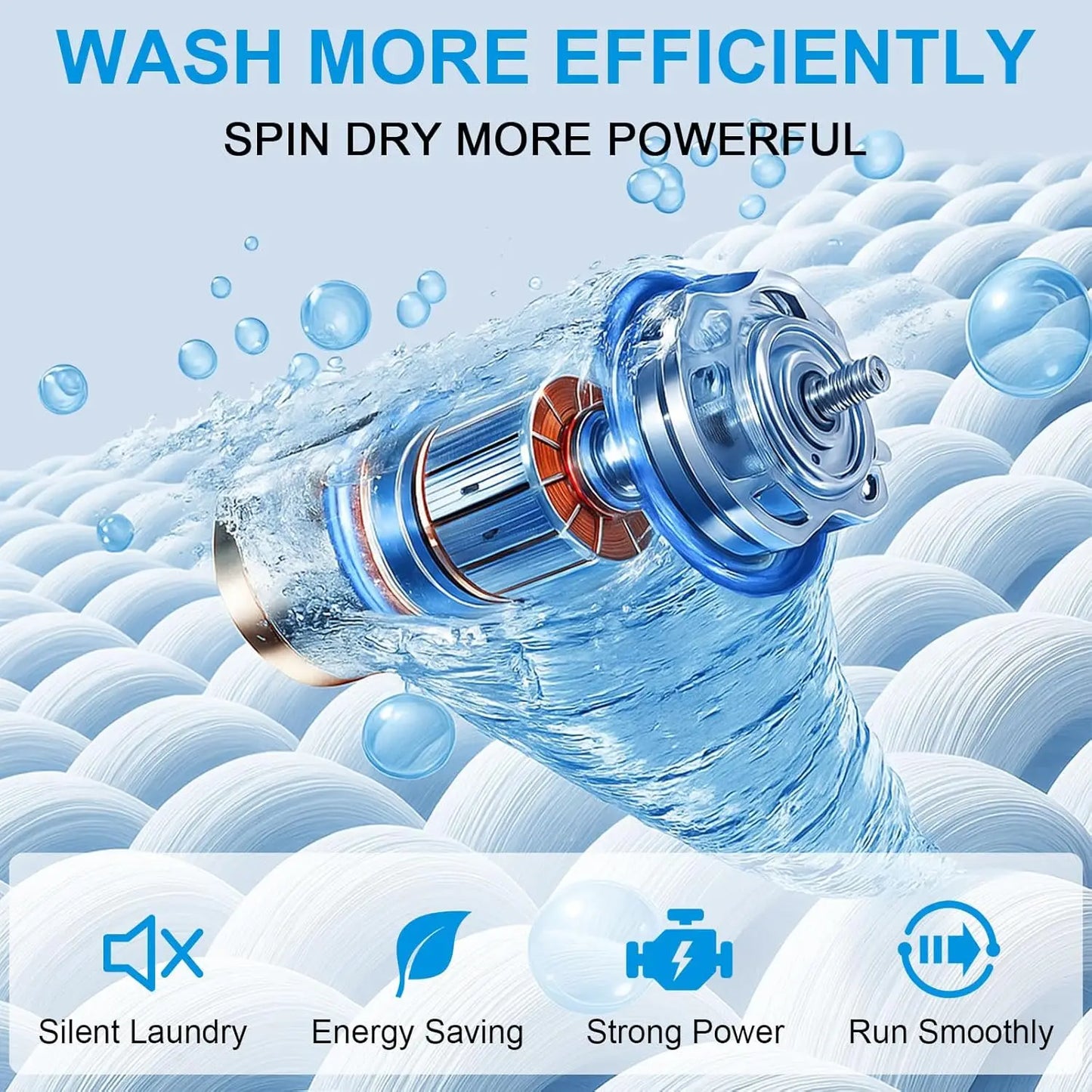Portable, Full-Automatic Laundry Machine 10 Cycles
