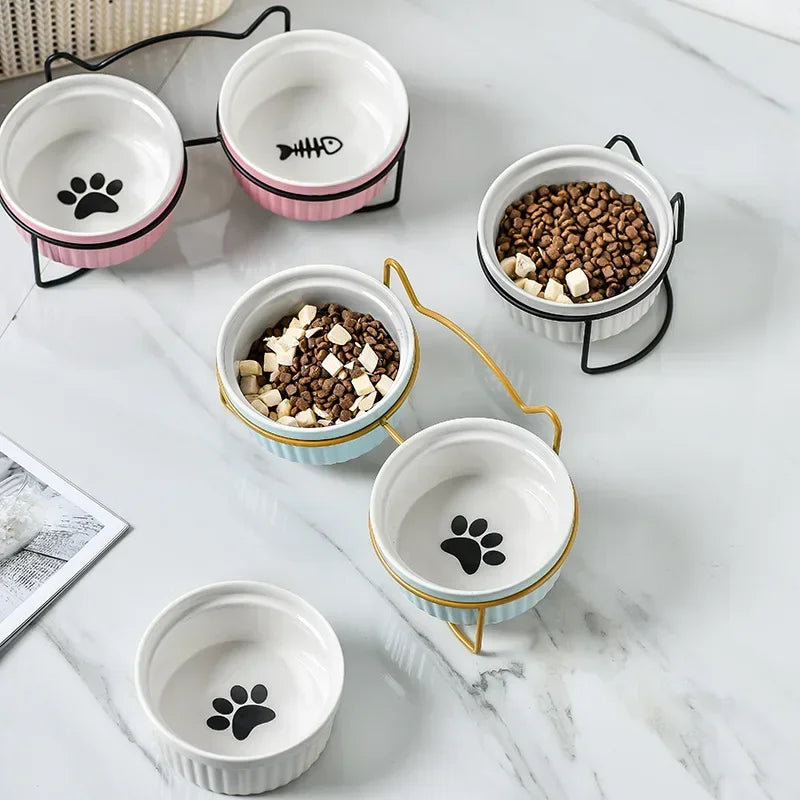 Single Or Double Tilt Bowl Ceramic for Pets
