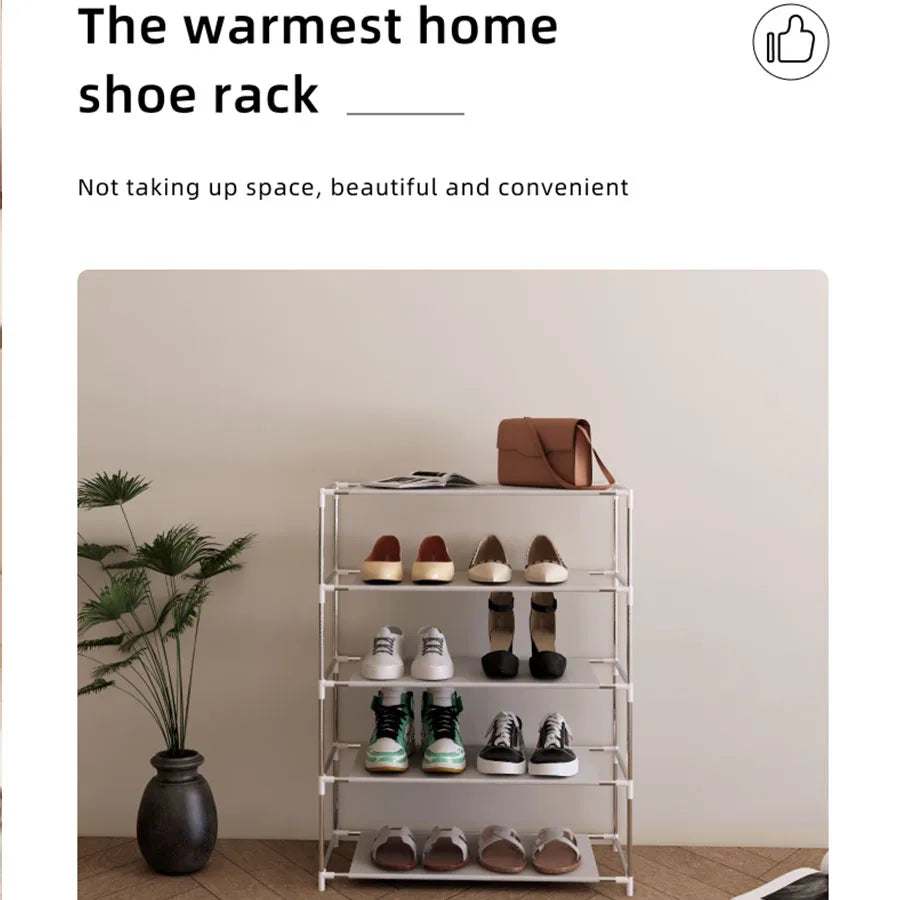 Space-saving, Multi-tiered Shoe Rack