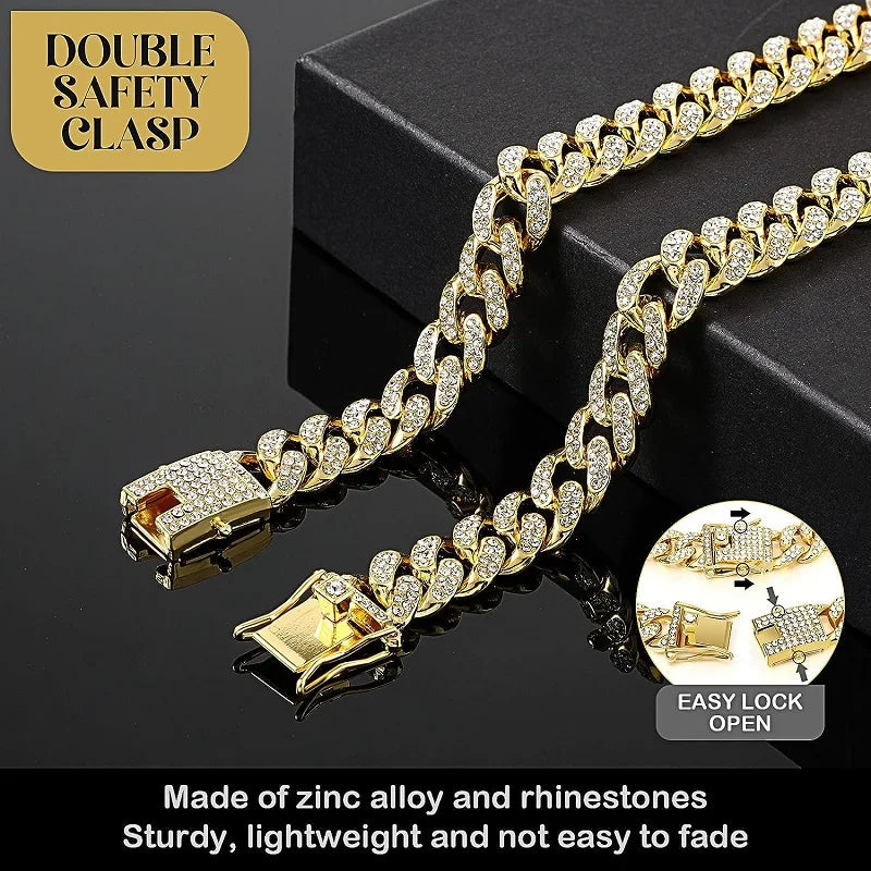 Dog Chain Collar Luxury Gold Pet Metal Chain
