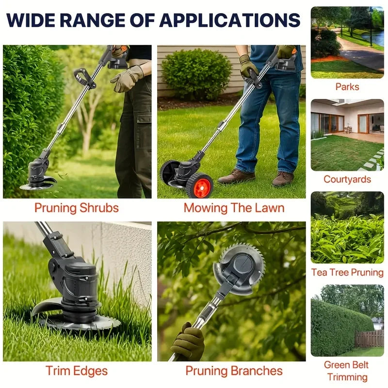 Wireless portable weed trimmer for lawn trimming