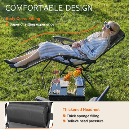Portable Recliner Camping Patio Outdoor Lounge Chair