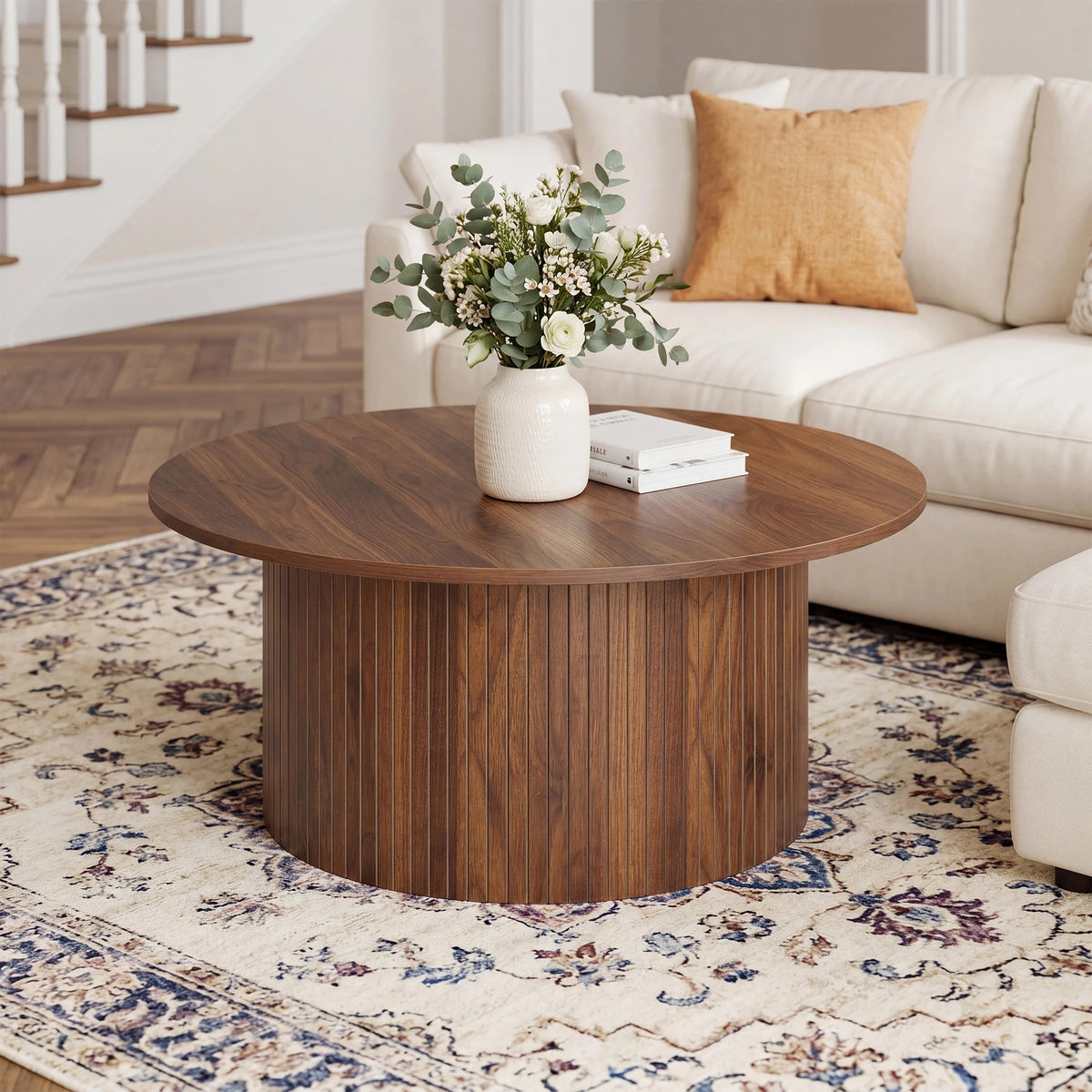 31.5" Mid Century Modern Round Coffee Table
