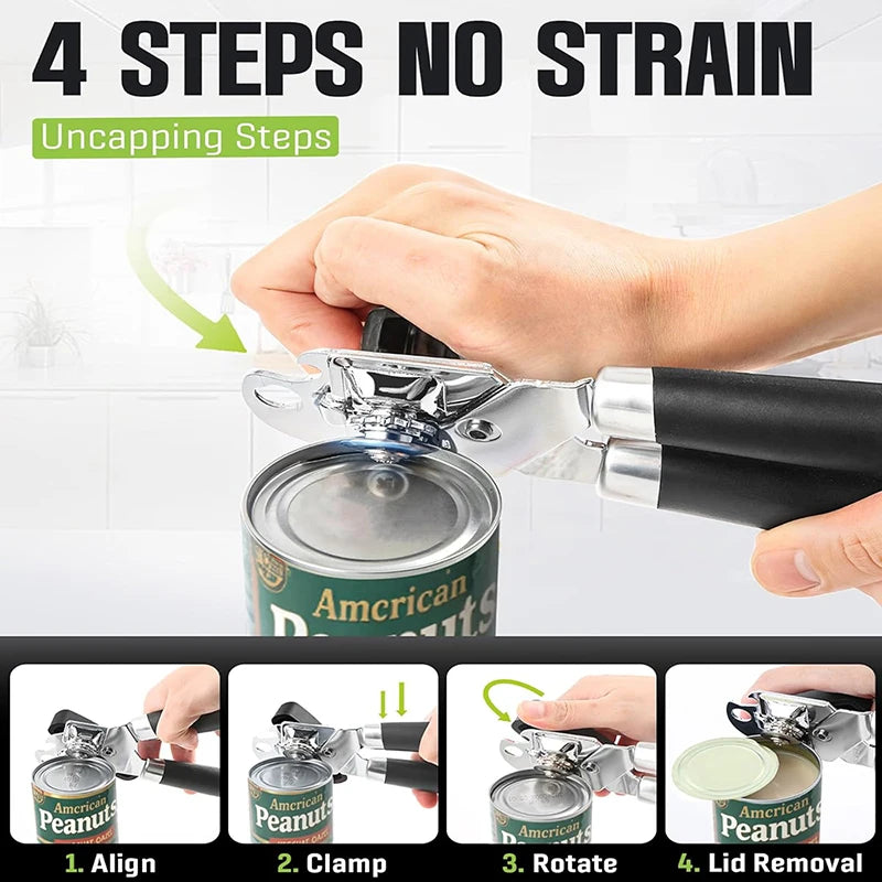 Easy-Grip Can Opener, Sharp Edges.