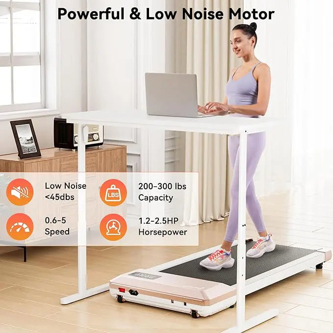 2-in-1 Home/Office 2.5 HP Walking,mini Treadmill