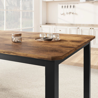 Dining Table 78 Inch Rectangular cut corners