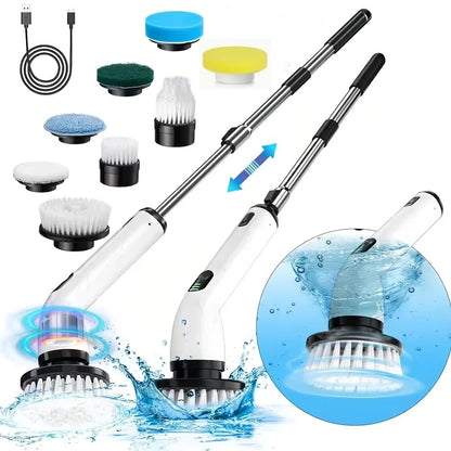 9-in-1 USB Rechargeable Electric Cleaning Brush Telescopic Handle