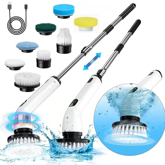 9-in-1 USB Rechargeable Electric Cleaning Brush Telescopic Handle