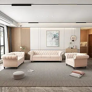 3 Piece Living Room Set, Velvet