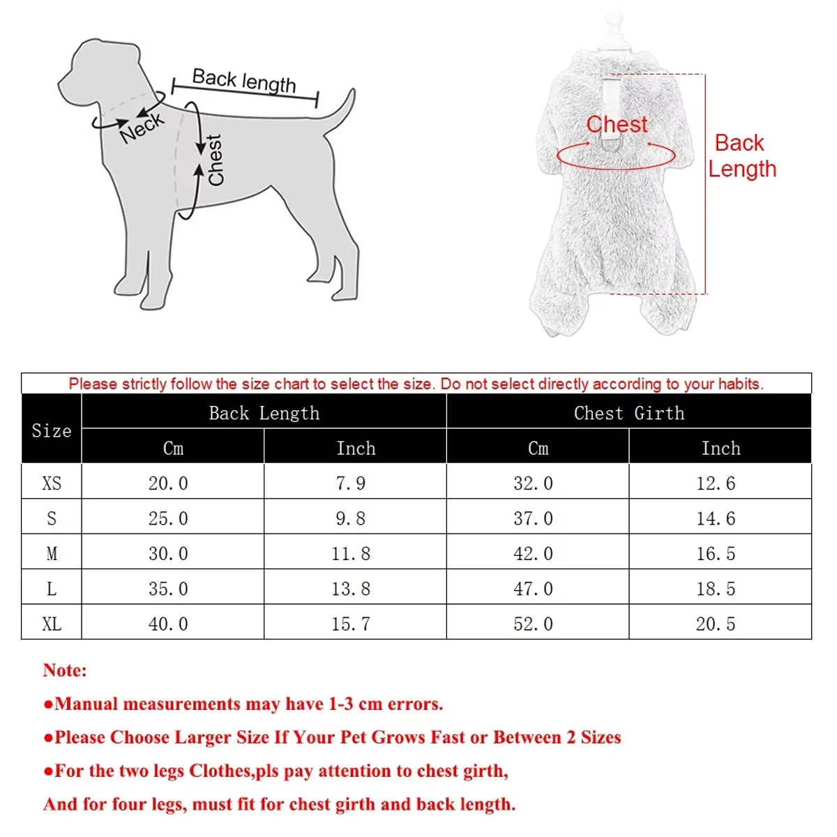 Winter Warm Pet Clothes Soft Flannel Dog Jumpsuit