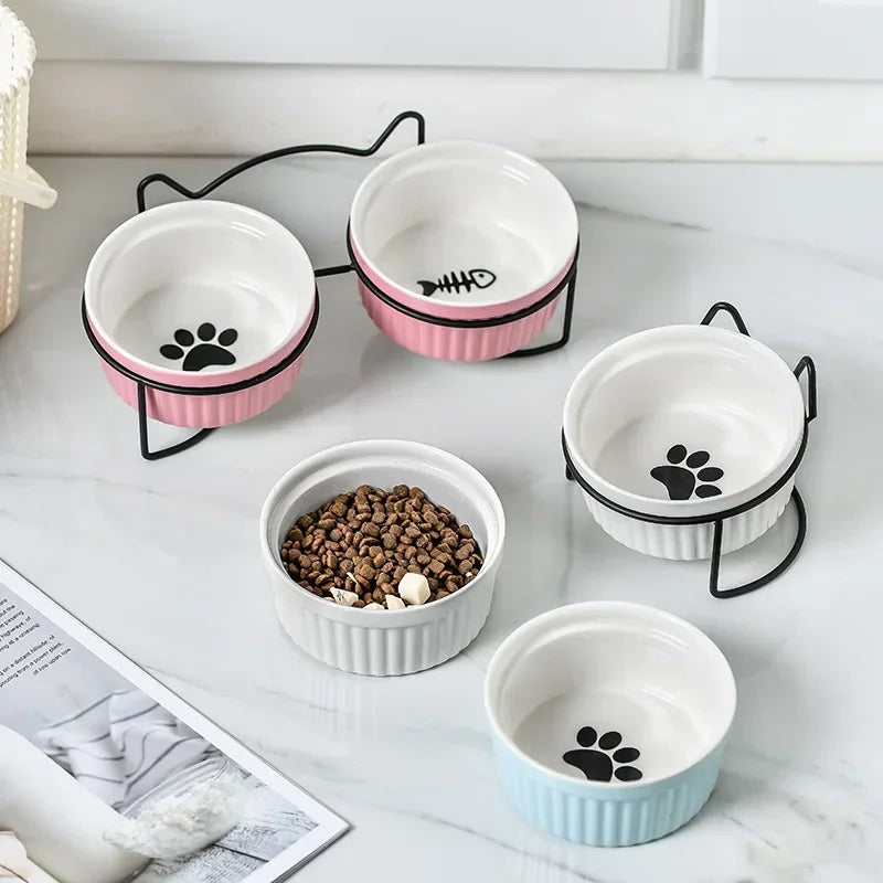 Single Or Double Tilt Bowl Ceramic for Pets
