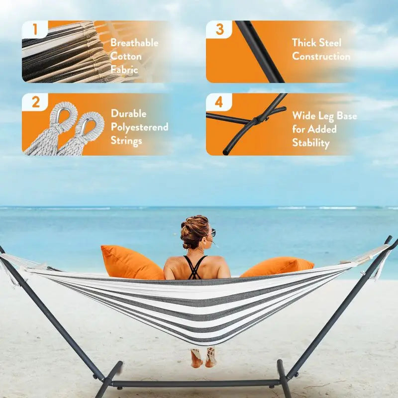 Hammock with Adjustable Stand w/Storage Bag