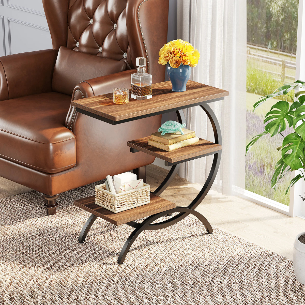 Tribesigns C-Shaped End Table, Couch, Bedside