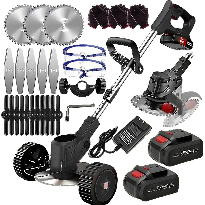 Wireless portable weed trimmer for lawn trimming