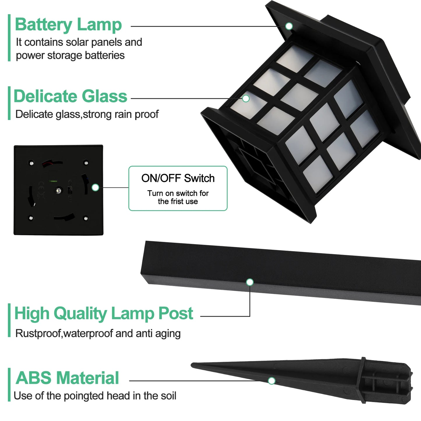 12pack Solar LED Pathway Lights Waterproof