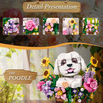 Dogs Bouquet Succulent Building Blocks Set