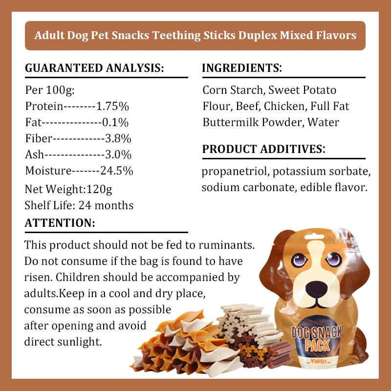 Dog Snacks Teething Stick 120g Mixed Flavor