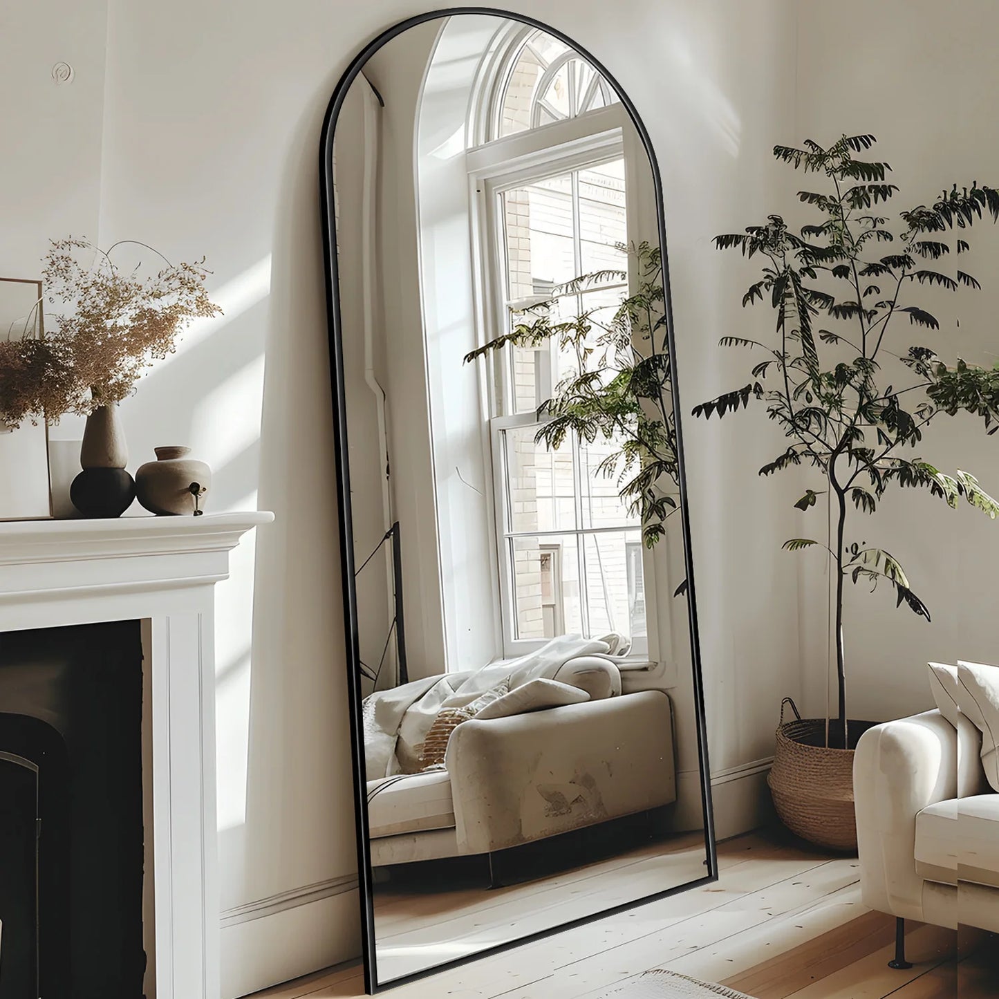 Full Length 58"x 18" Floor Mirror with Stand