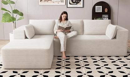 Sectional Boneless Couch 106' Left-Facing, L-Shaped