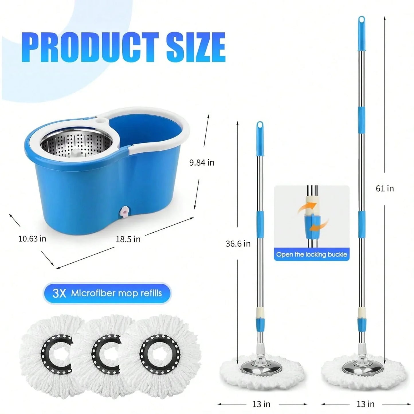 Spin Mop Bucket Set with Soap Dispenser