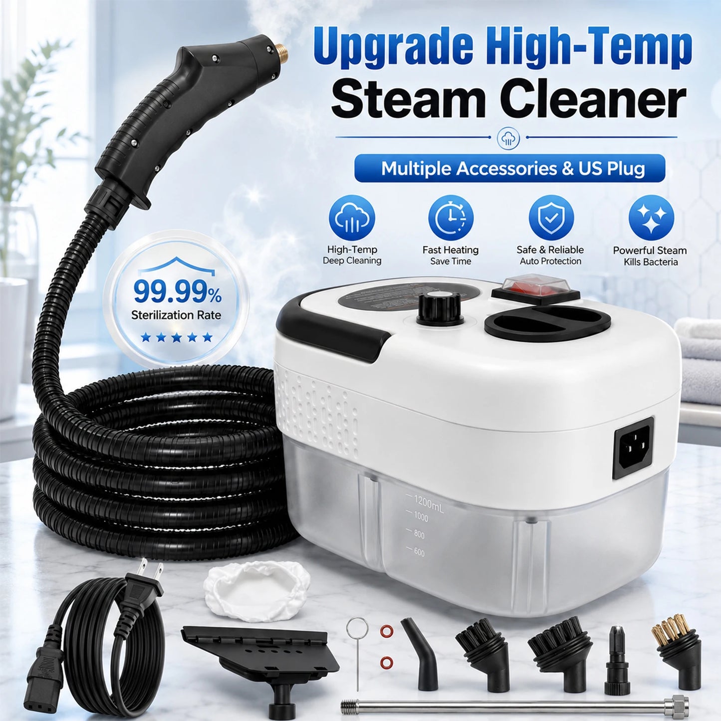 2500W High Temperature Steam Cleaner Portable Handheld