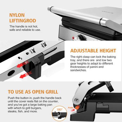 4-Slice Press Electric Grill Sandwich Maker