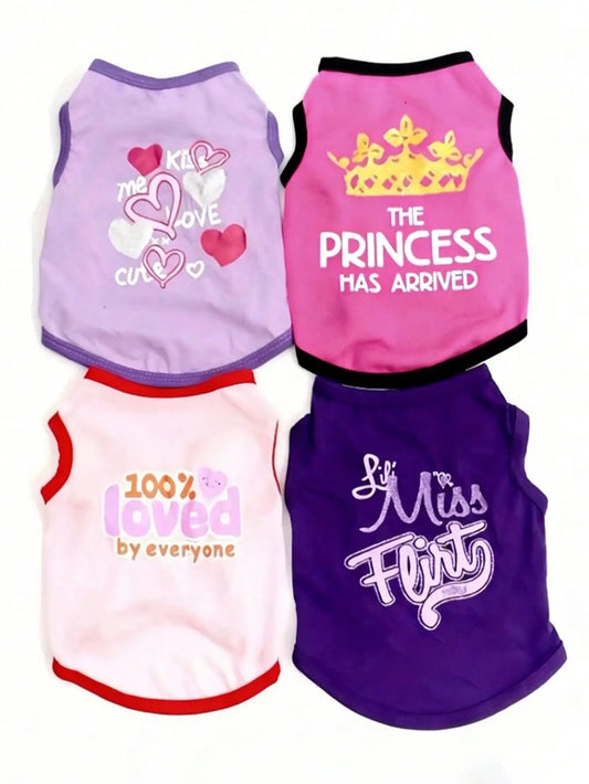 Spring Summer Printed Pet Sleeveless Vest Soft Comfortable