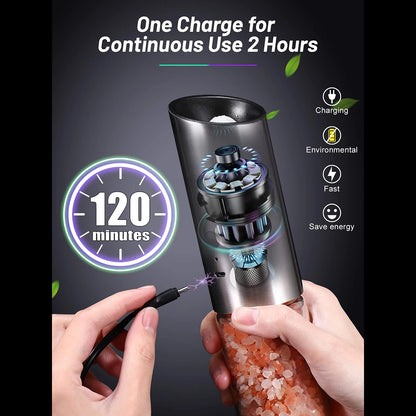 salt and pepper grinder set, USB rechargeable