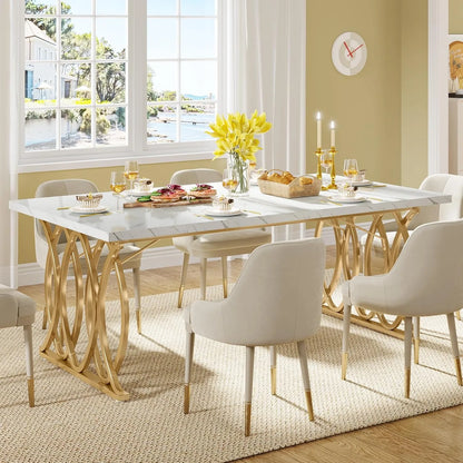 Modern Dining Table Unique Rectangular Furniture