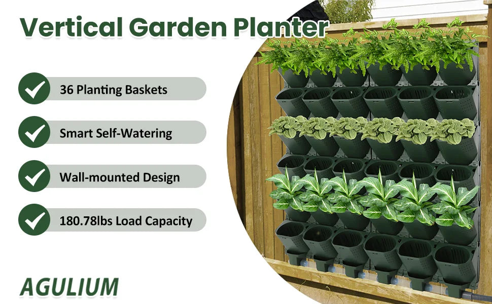 Self-Watering Vertical Garden Planter with 36 Pockets