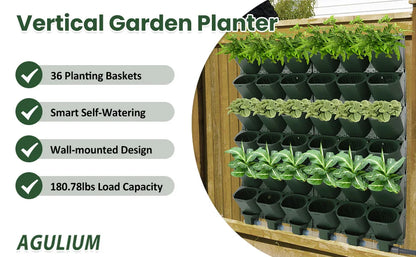 Self-Watering Vertical Garden Planter with 36 Pockets