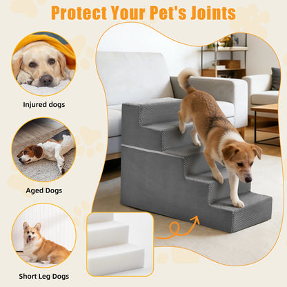 3-5 Step Right Angled Foam Dog Stairs Ramp