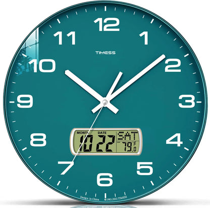 Calendar Wall Clock,3 Sizes 4 Colors