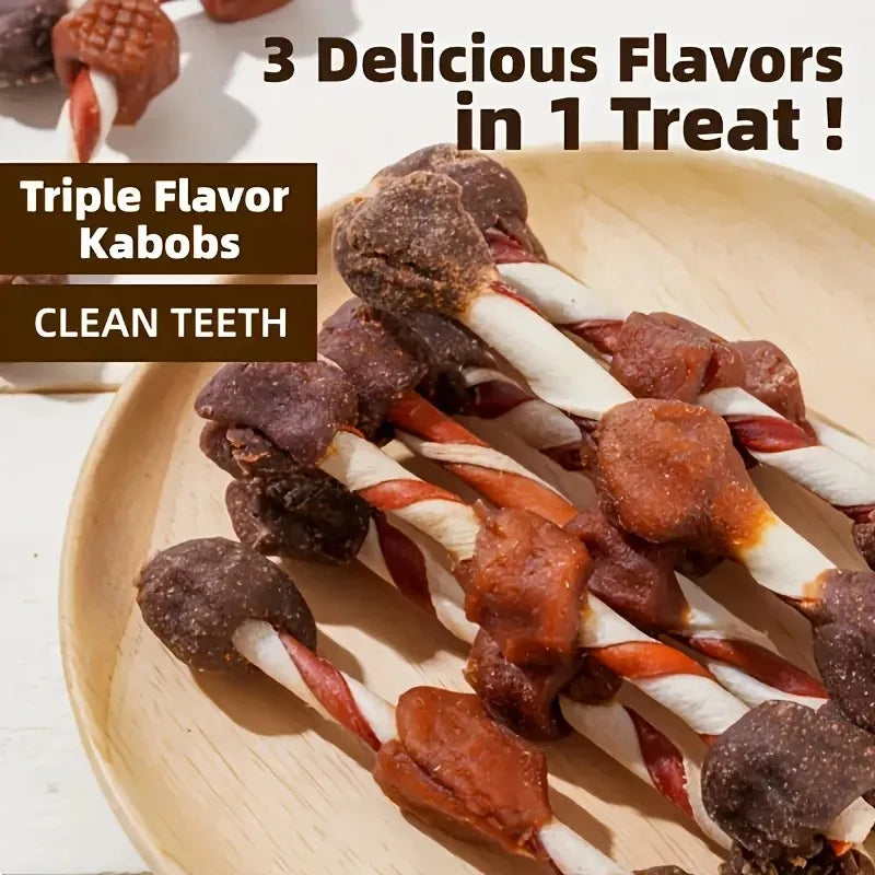 Triple-Flavored Kabob, Dog Treats to A Rawhide