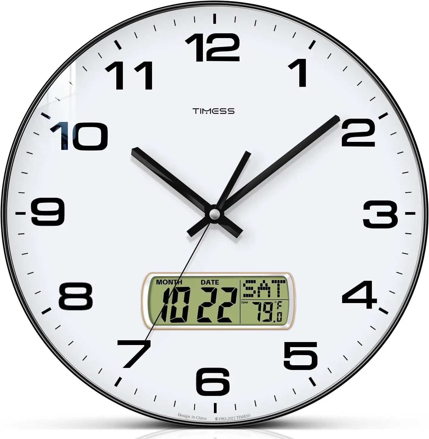 Calendar Wall Clock,3 Sizes 4 Colors