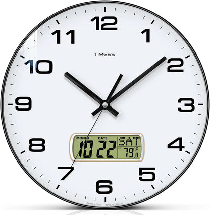 Calendar Wall Clock,3 Sizes 4 Colors