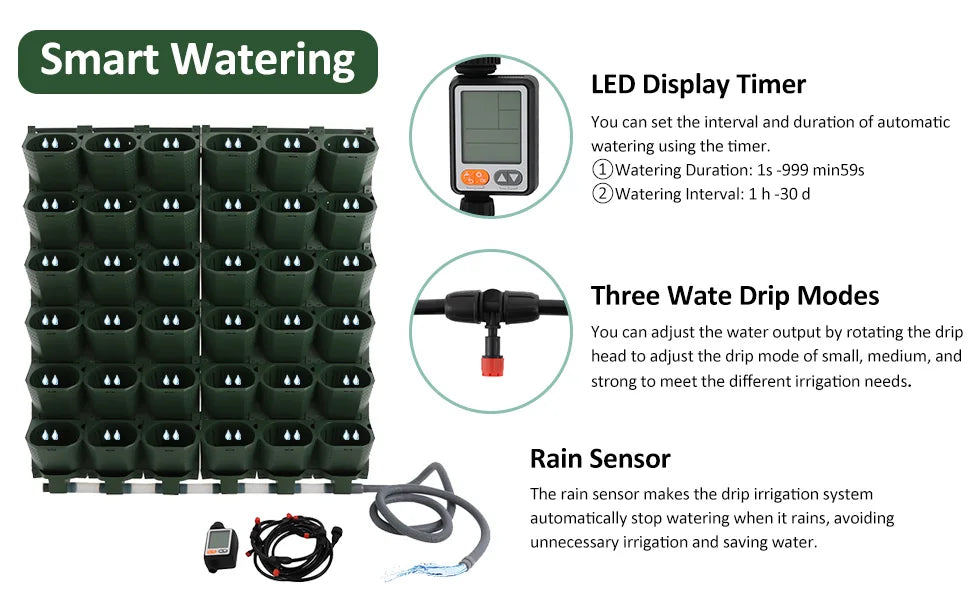 Self-Watering Vertical Garden Planter with 36 Pockets