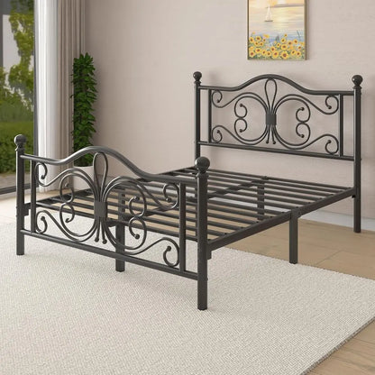 Full Metal Platform Bed. No Box Spring Required