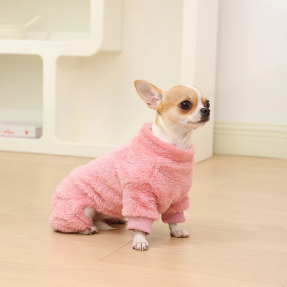Winter Warm Pet Clothes Soft Flannel Dog Jumpsuit