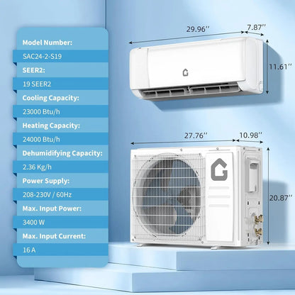 24000 BTU Mini Split AC and Heating System