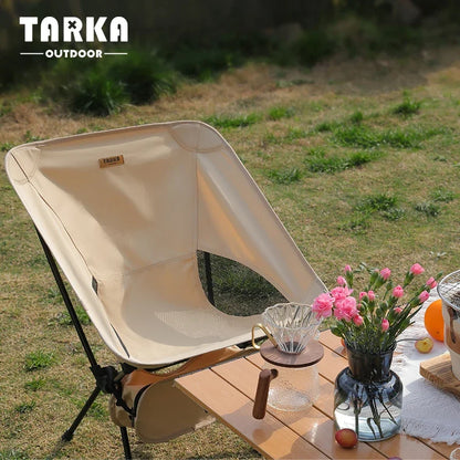 TARKA Foldable Camping Chairs Set Lightweight Folding Chair Ultralight Backpacking Moon Chairs for Garden Picnic Beach Fishing