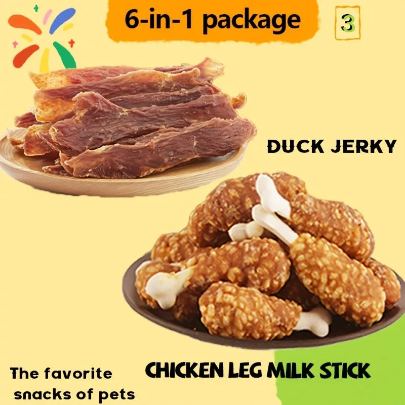 1-1.2lb Mixed Flavor Series, Cheese Duck, Chicken Jerkey