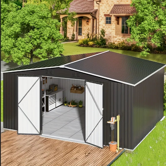 10x10~12x18FT Metal Storage Heavy-Duty Frame Shed