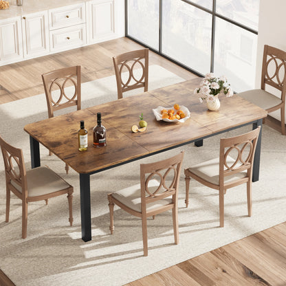 Dining Table 78 Inch Rectangular cut corners