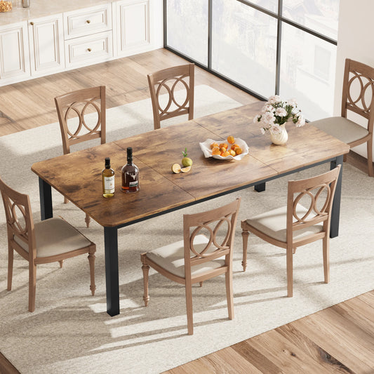Dining Table 78 Inch Rectangular cut corners