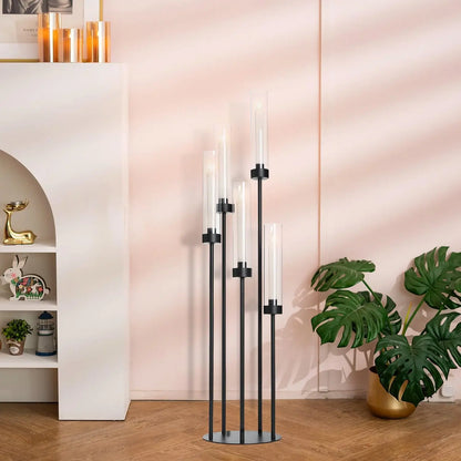 2PCS 39.8''Matte Black Candle Holder