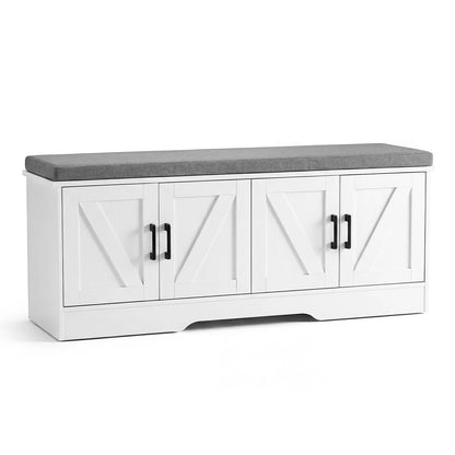 Storage Bench Shoe Organizer Cabinet with Padded Seat